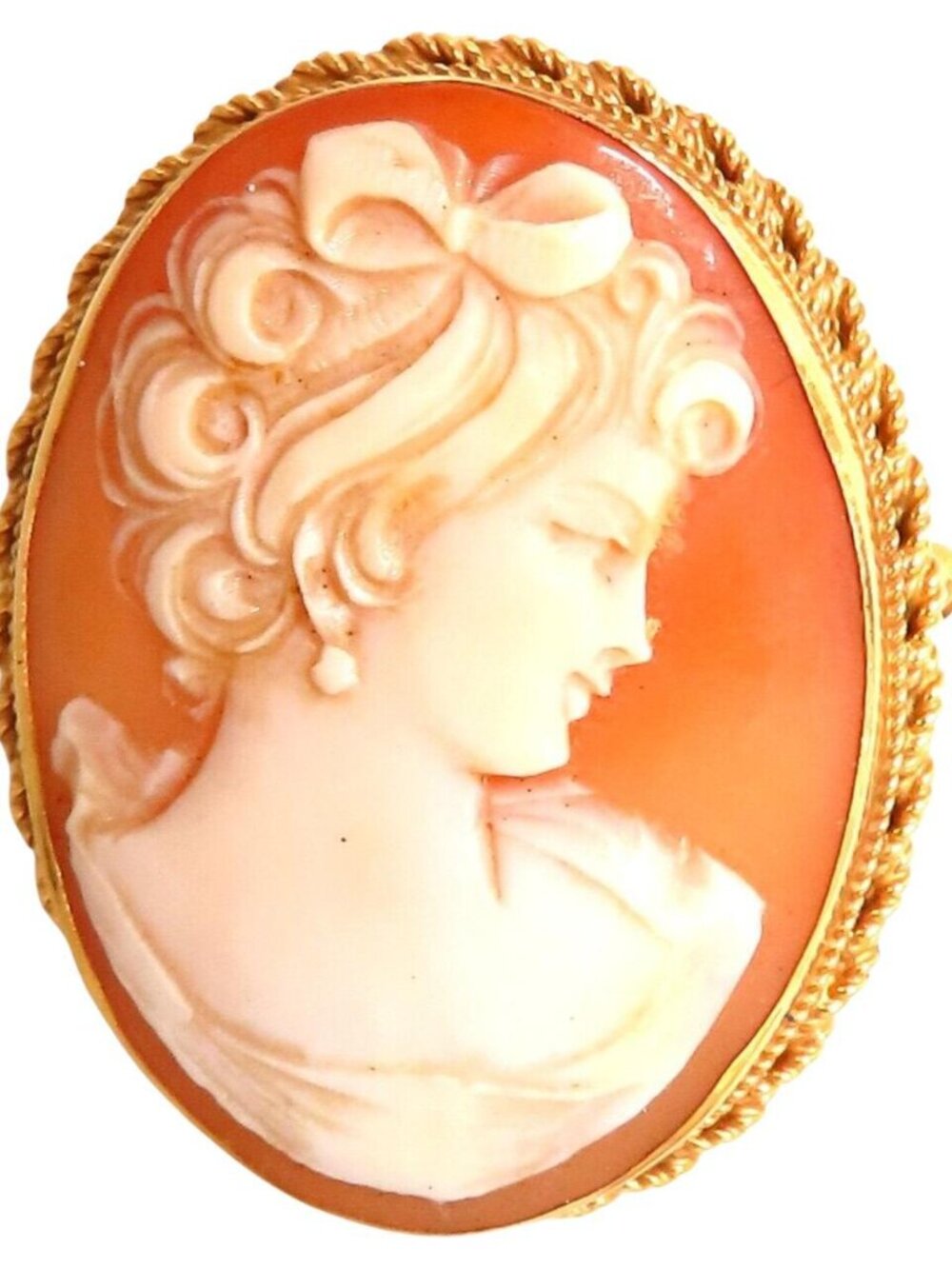14kt Gold Cameo Gold Pin 31 x 38mm*